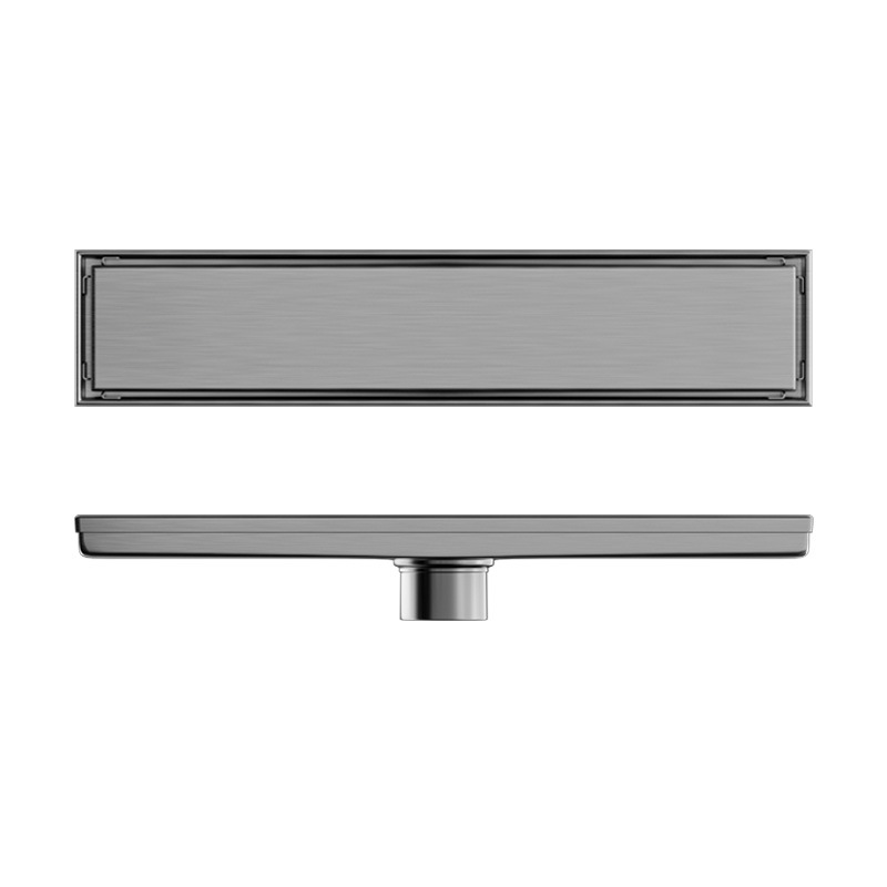 Bright 304 stainless steel hidden long floor drain project, hotel shower room long strip anti-odor invisible floor drain, cross-border Item Picture