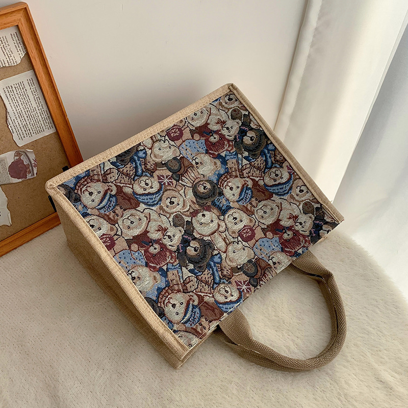 The new cute bento bag for work, large-capacity Korean-style lunch bag with rice, and canvas bag are selling well details Picture