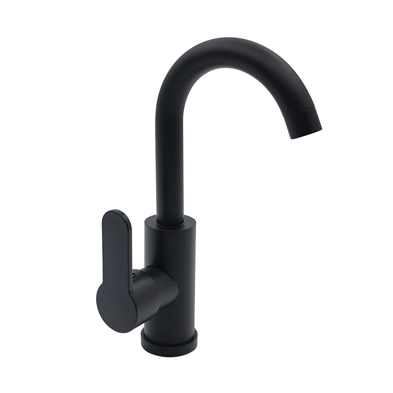 Black 304 stainless steel washbasin, sink, faucet, white bathroom washbasin, under-sink, cold and hot faucet Item Picture