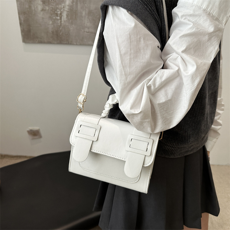 Trendy and niche single-shoulder bag, simple small square bag, small bag for women, Spring 2025 new retro casual crossbody bag for women Specification drawing