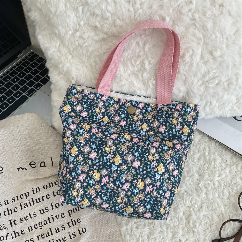 411291 autumn and winter retro casual bento bag, hand-held bag, small cloth bag for work sundries, women's portable handbag full figure
