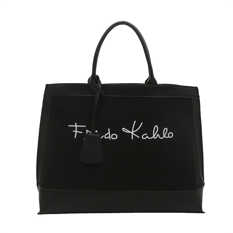 Retro large bag 2025 new style Korean niche design fashionable color-blocking shopping bag tote bag hand-held shoulder bag for women Item Picture