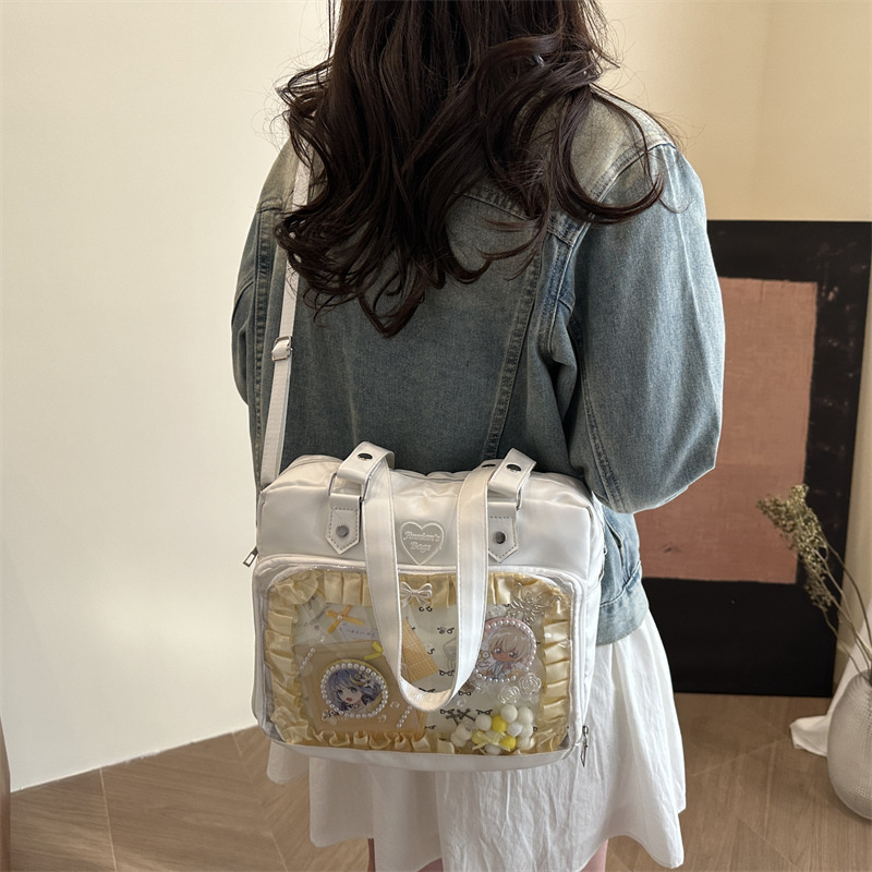 Cute bag, soft girl student bag, transparent bag, Japanese school style single-shoulder crossbody bag Specification drawing