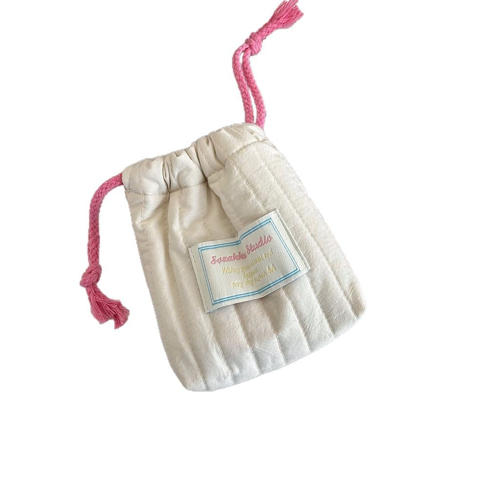 5351 Quilted storage bag, Makeup Bag, cute and portable student grocery sorting bag, Sanitary Napkin bag Item Picture