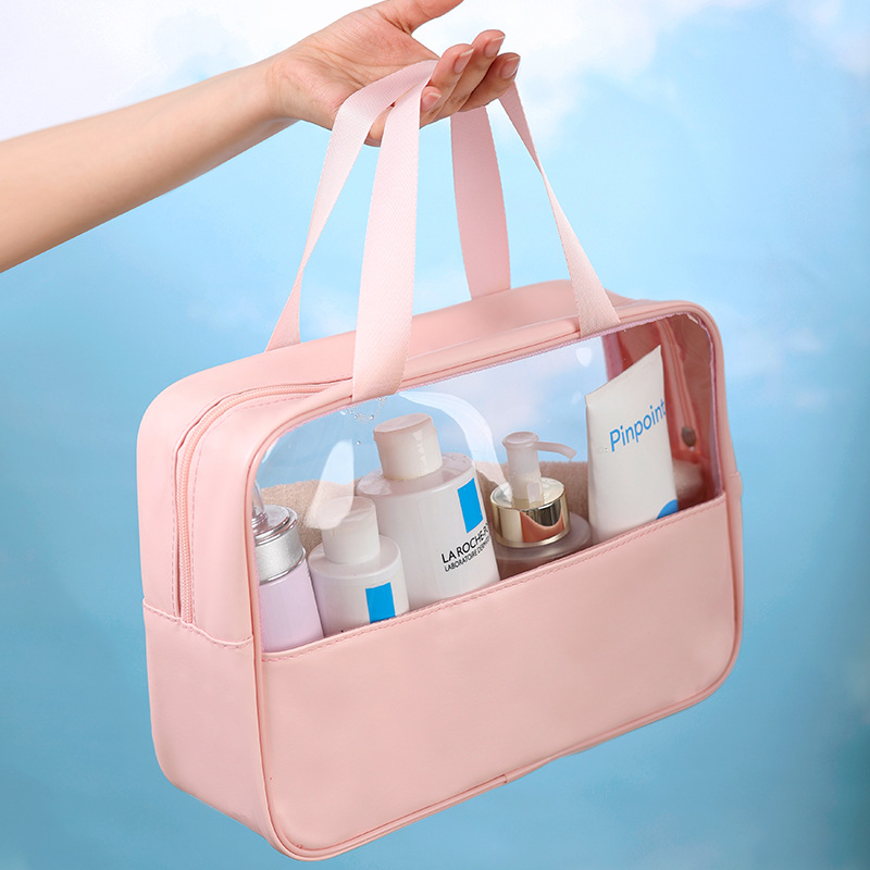 Transparent cosmetic bag, travel toiletries bag, beach waterproof storage bag, ins style, large capacity, one-piece consignment, portable details Picture