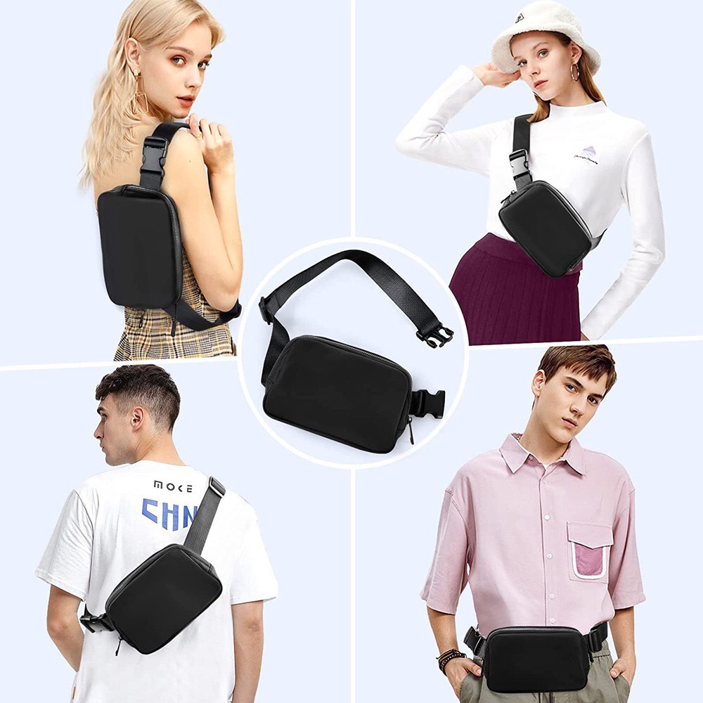 The new LULU-style cross-border waist bag, nylon waterproof chest bag, outdoor sports, running, mobile phone bag, versatile, crossbody for both men and women details Picture