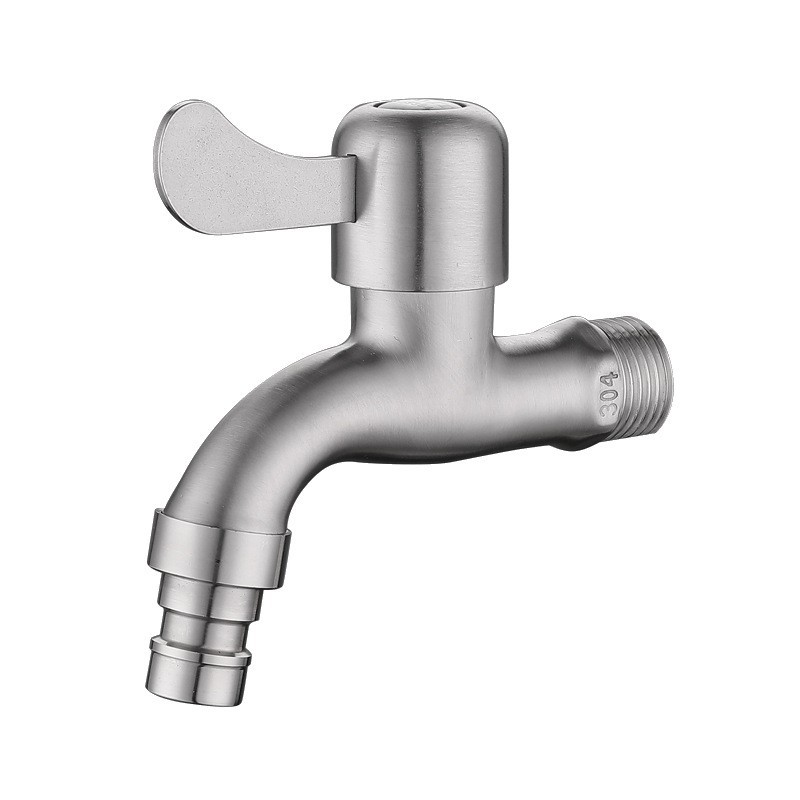 Wholesale of 304 stainless steel extended quick-opening faucet for water heating and hardware mop sink, specially designed for washing machines, 4-minute double water outlet faucet Item Picture