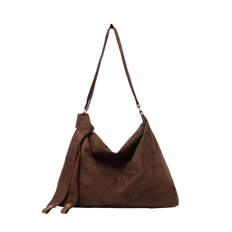 Large-capacity casual suede velvet large bag for women, 2024 new trendy underarm large bag for commuting, crossbody tote bag Item Picture