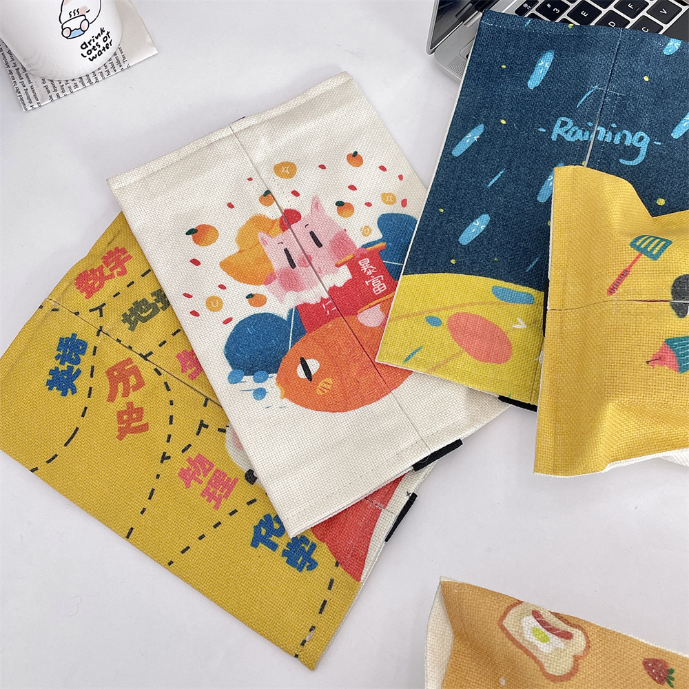 bj412313 Cartoon portable car Tissue box, creative hanging tissue bag, car seat back decorative tissue box details Picture