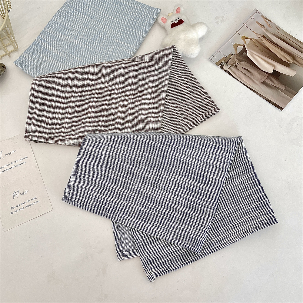 bj2502071 InS-style simple cotton and linen placemats, heat-resistant Western plate MATS, blue heat-insulating MATS and bowl MATS for home use details Picture