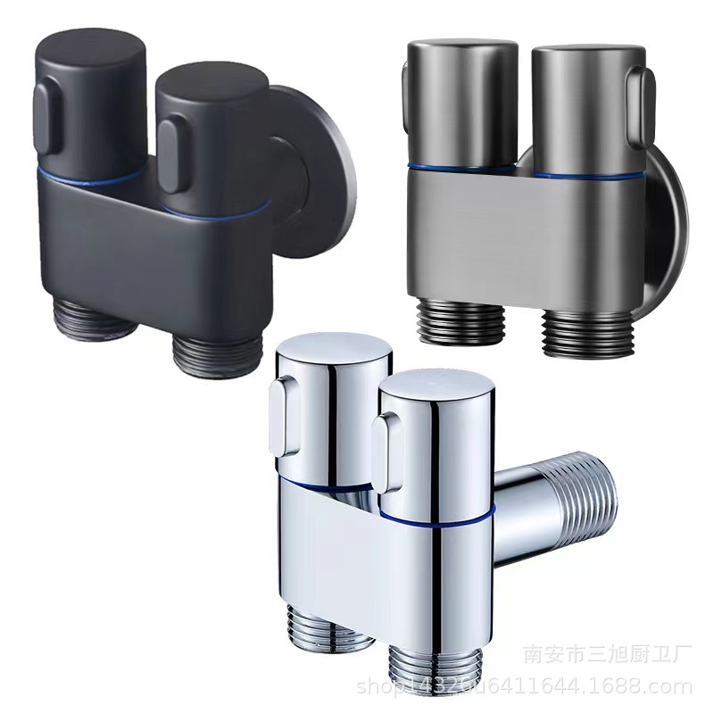 Manufacturer wholesale toilet companion telescope faucet, bathroom spray gun, Douyin e-commerce, Internet celebrity double outlet faucet Application Scenario