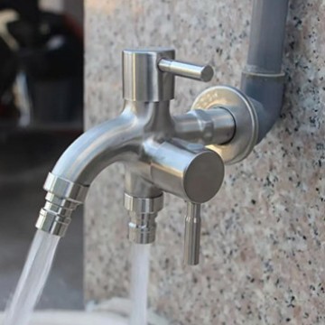 304 stainless steel dual-control one-in-two-out three-way Angle valve, multi-functional washing machine, toilet, spray gun, dual-purpose faucet Specification drawing