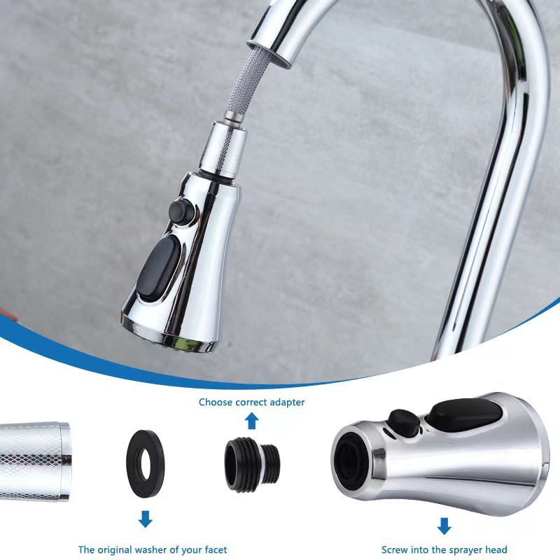 Amazon pull-out faucet accessory 3 Function pull-out head with built-in external tooth adapter for sink faucet pull-out head Specification drawing