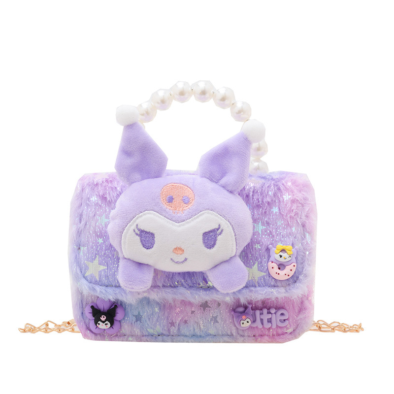 The new autumn and winter children's handbag features a cute plush Sanrio accessory princess bag, a popular little girl bag, and is lightweight Item Picture
