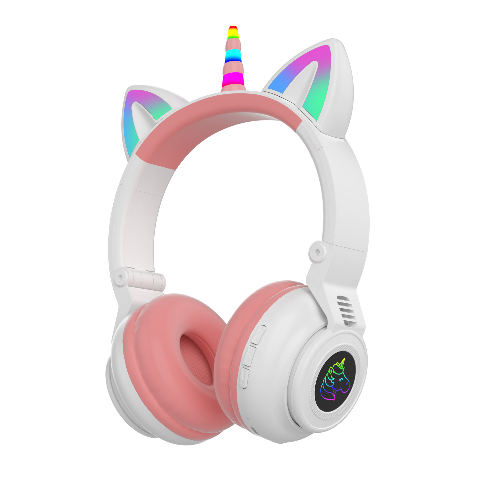 The cross-border best-selling STN-27 cute and shiny unicorn over-ear Bluetooth headphones full figure