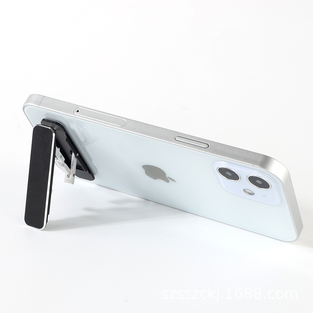 Wholesale LOgo metal ultra-thin back cover, back-sticking support frame, mini ring buckle, portable desktop full figure