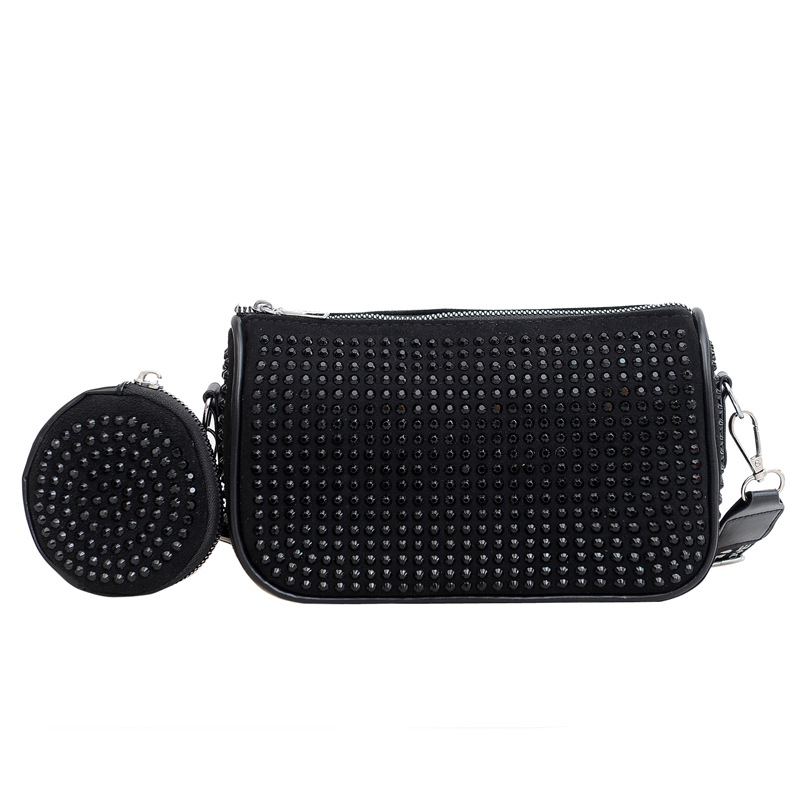 New Winter 2024 trendy bags: Women's fashion shiny diamond bag, crossbody small square bag, simple underarm single-shoulder bun, mother bag Item Picture