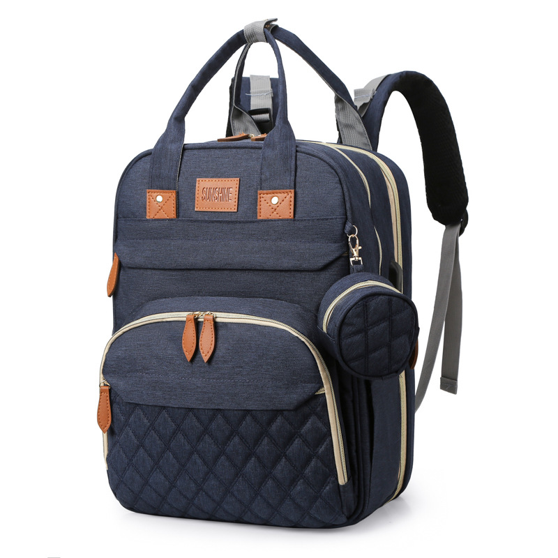 2025 New high-end Mommy Bag, large-capacity double-shoulder mother and baby bag, portable for going out, baby bottle and diaper storage backpack Item Picture