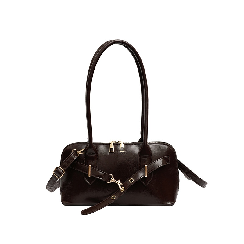 Cross-border niche hand-held commuter bag for women 2024 new style, fashionable and retro underarm bag, simple and large capacity crossbody bag Item Picture