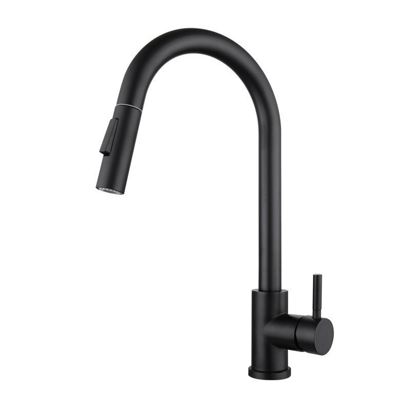Cross-border best-selling stainless steel pull-out faucet, kitchen sink faucet, pull-out nozzle faucet wholesale full figure