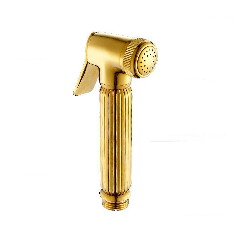 Cross-border all-copper bidet set, gold titanium toilet spray gun, bathroom handheld pressurized bidet shattaf Item Picture