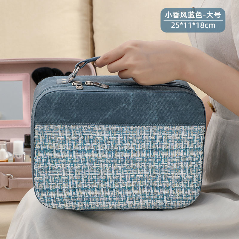 Wholesale popular skincare and makeup bags, women's portable large-capacity makeup storage bags, small travel hand-held makeup cases Specification drawing