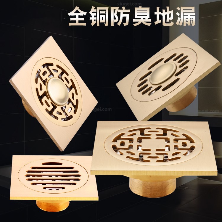 Manufacturer wholesale all-copper floor drain, anti-odor, original color all-copper floor drain, copper floor drain special price, floor drain deodorization full figure