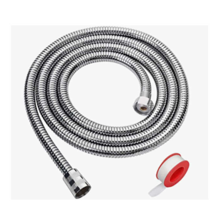 Electroplated shower hose, showerhead hose, rain shower head, water pipe, electroplated encrypted metal hose, 1.5 meters full figure