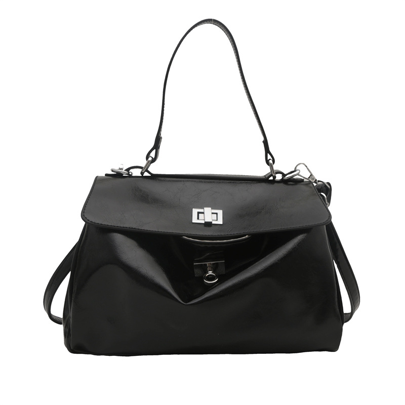 A new, stylish, laid-back and casual solid color 2024 retro and stylish large-capacity hand-held shoulder crossbody women's bag Item Picture