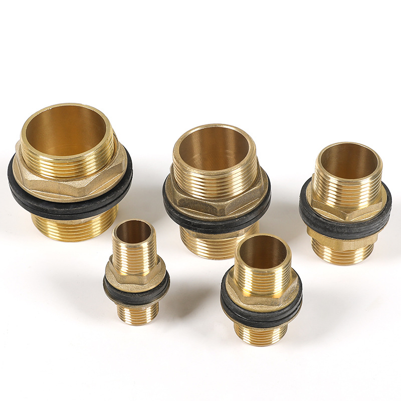 Water tank joint, water tower, fish tank, water pool, inner and outer wires, direct water tank drainage, all-copper, 4-inch and 6-inch extended, all-copper accessories Specification drawing