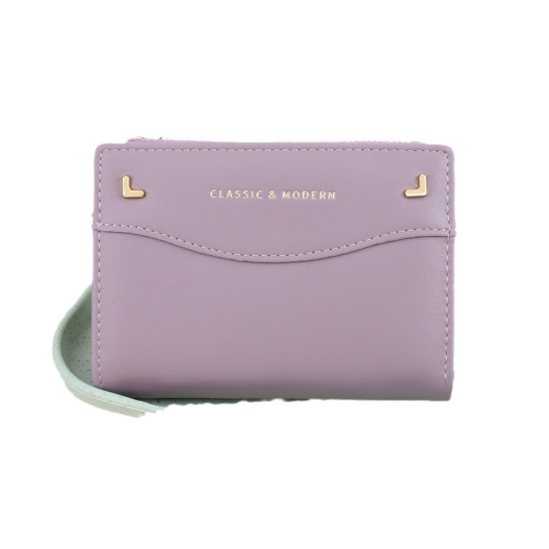 Minwei Short Korean-style fashionable cross-border wallet for women, simple zipper, high-end feel, small change bag wholesale Item Picture