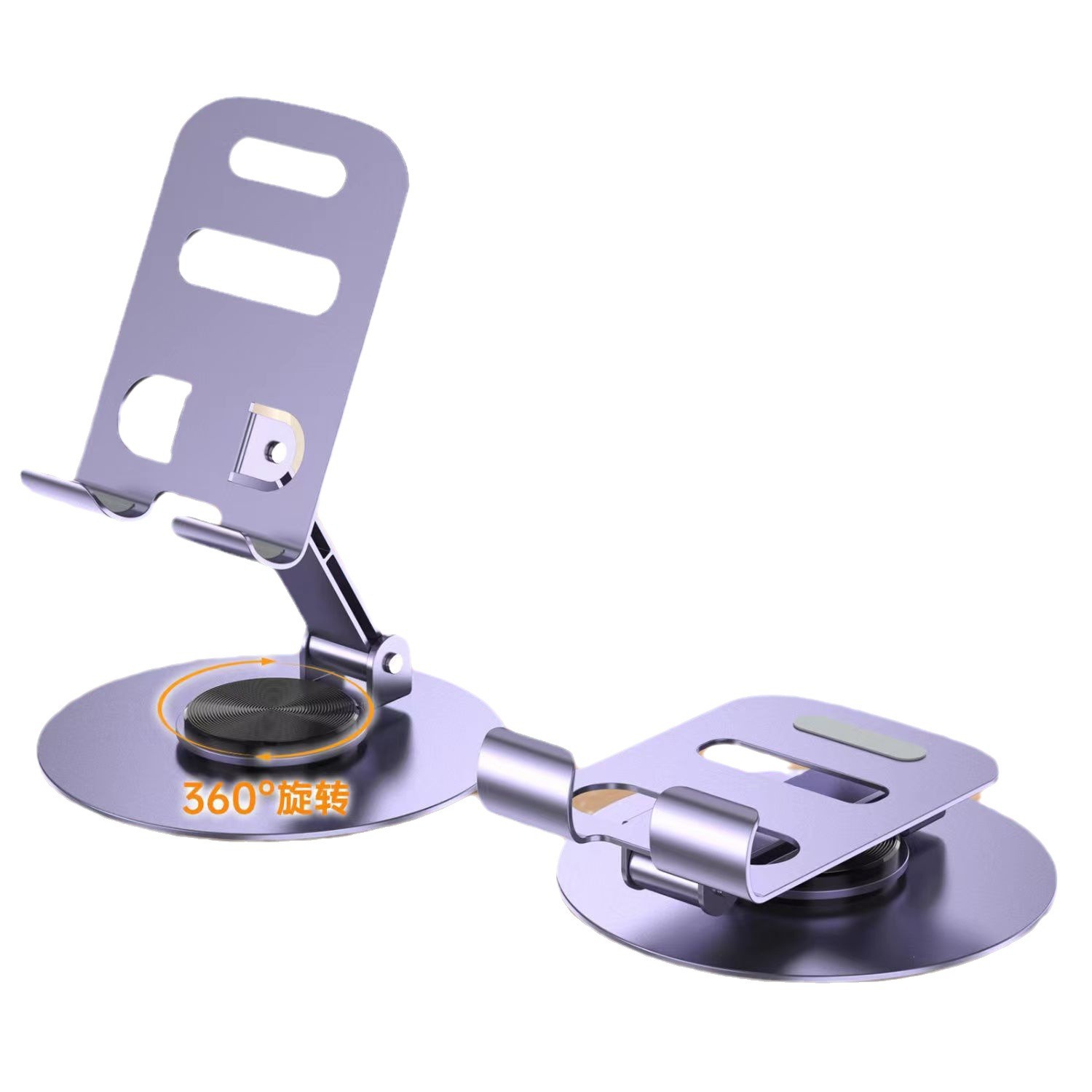 All-metal rotating phone stand, high-end mechanical foldable tablet, universal metal stand, desktop TV series watching and live streaming Item Picture