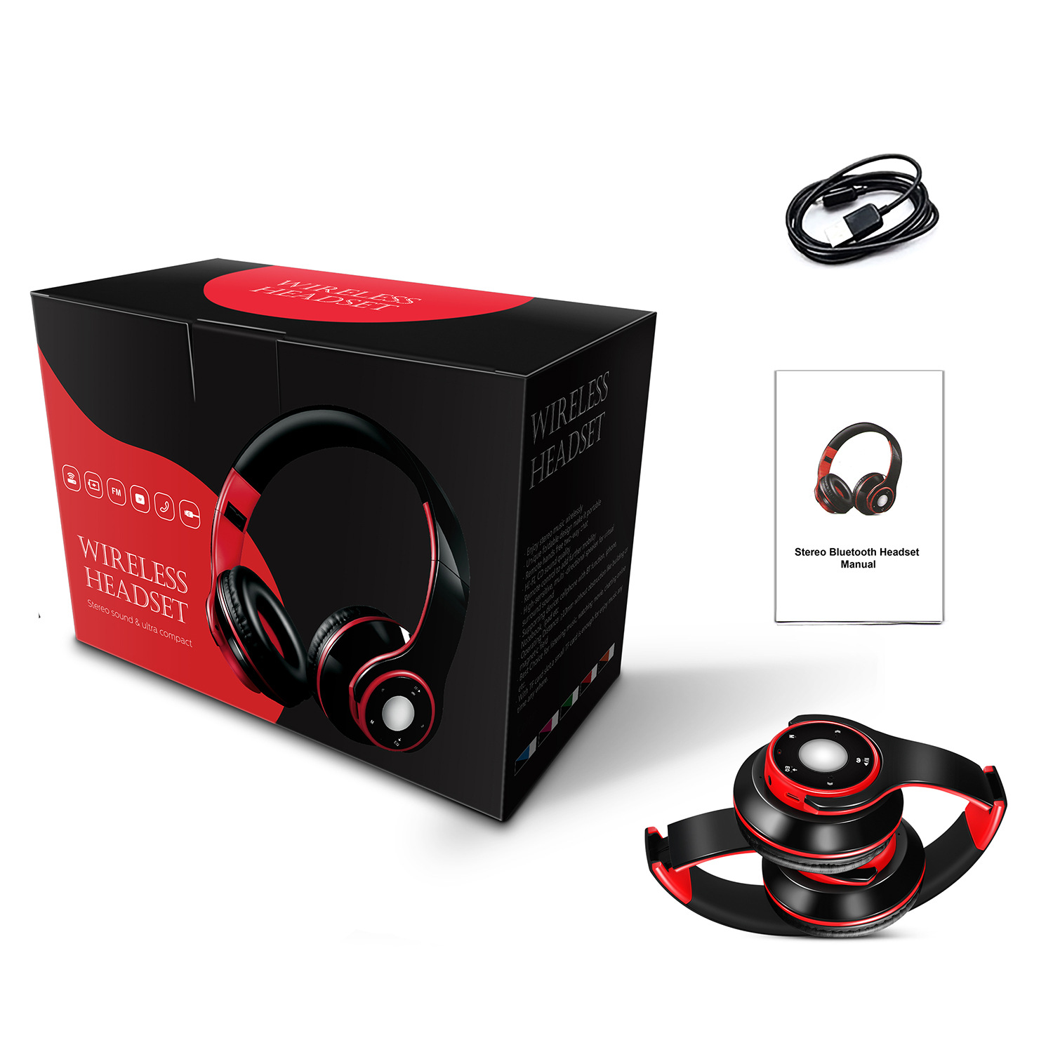 Wholesale of new over-ear wireless Bluetooth headset for smartphone calls, stereo music and Bluetooth headphones Item Picture