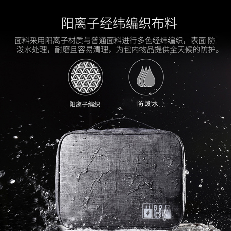 Runhui Cationic Digital Bag, Multi-functional data Cable, Power Bank Storage Bag, Mobile Power Bank and Earphone Storage bag details Picture