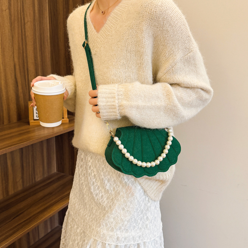 Fashionable and simple crossbody bag 2024 Winter new style bag for women, Korean-style stylish single-shoulder bag, niche and trendy shell bag details Picture