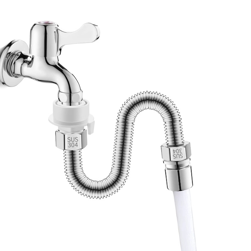 Faucet extension pipe universal rotating anti-splash extender, a magic tool for extending stainless steel water pipes and hoses to faucets Item Picture