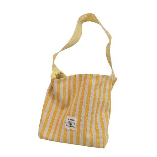 48302 canvas bag for women, trendy striped fashion, versatile shoulder bag, one for shopping, and a commuting shoulder bag Item Picture