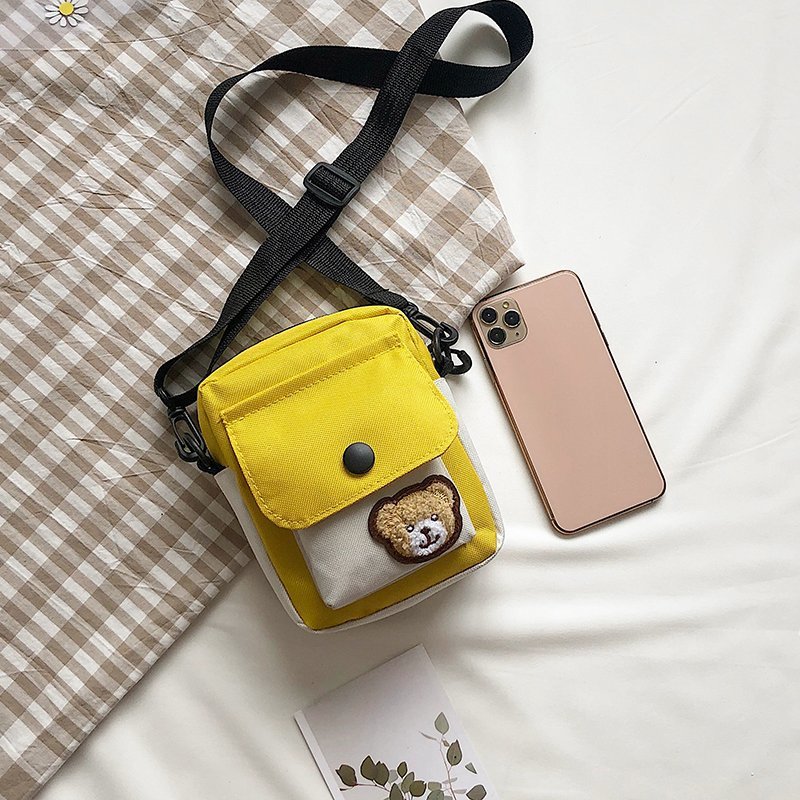 ins cute little bag Women's Bag 2020 New trendy fashion canvas bag Summer fresh and cute girl crossbody bag Specification drawing