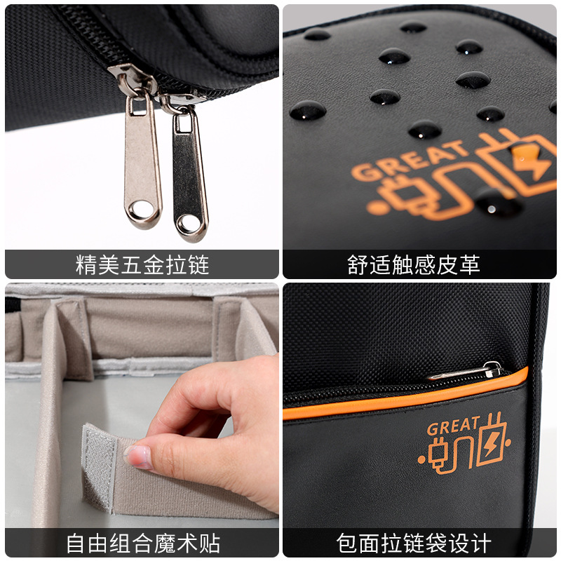 Rednai single-layer digital bag, travel data cable storage bag, portable storage bag, power bank data cable storage bag Specification drawing