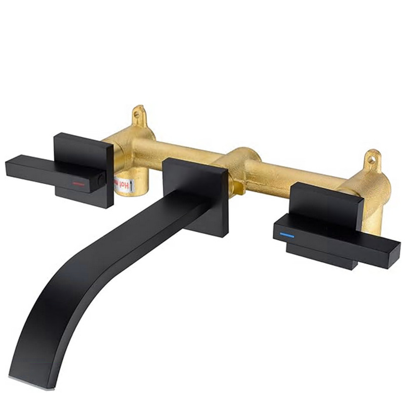Yiyu Cross-border Foreign Trade Concealed washbasin Faucet, brass gun gray, bathroom embedded wall faucet manufacturer full figure