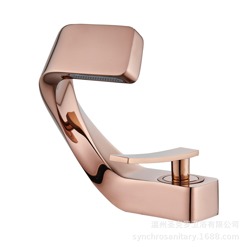Factory cross-border all-copper faucet washbasin, cold and hot water faucet, creative waterfall washbasin faucet Specification drawing