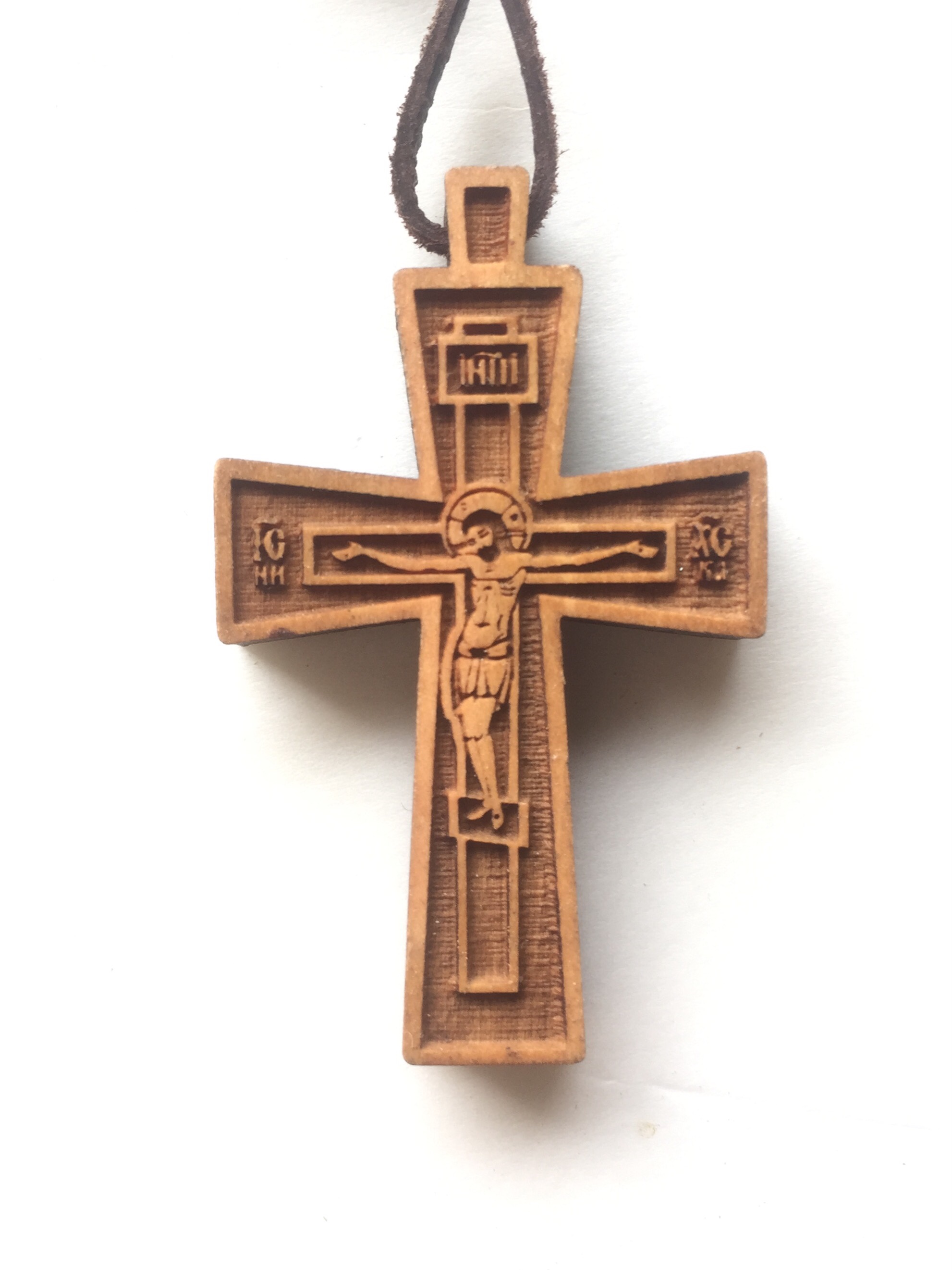 手工工厂心意十足十字架项链 编织绳木制挂件吊坠 圣徒十字架木头项链饰品批发