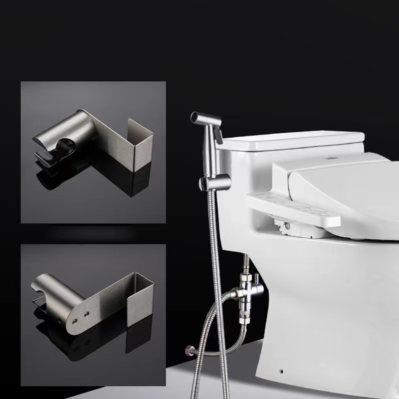 Stainless steel baked paint toilet companion set nozzle, one in and two out, dual handle and dual control, pressurized bathroom spray gun faucet Specification drawing
