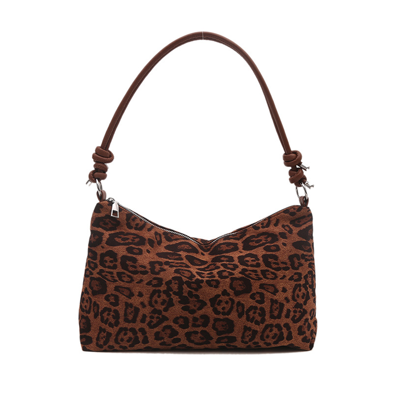 Large-capacity leopard print tote handbag for women, new autumn 2024 collection, casual single-shoulder bag, niche fashion crossbody bag Item Picture