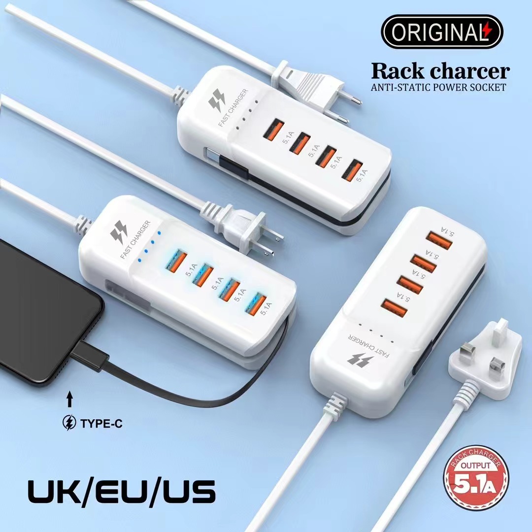 New mobile phone charger, power strip, multi-port pd charger, type-c cable, universal usb extension cable, dual PD 5.1A Application Scenario