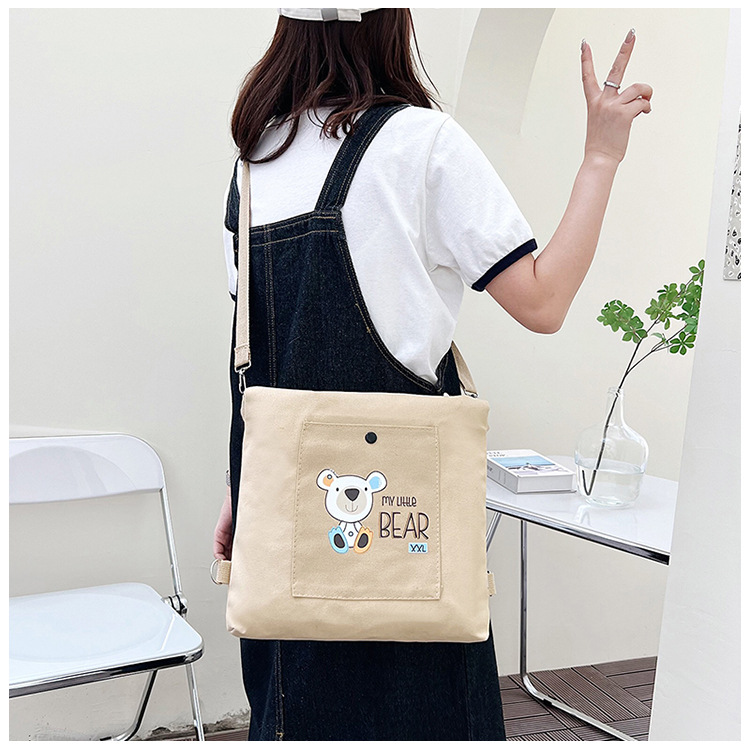 2025 New high-appeartion-level single-shoulder tutorial bag, fashionable and simple canvas crossbody bag, class tutorial student single-shoulder bag Specification drawing