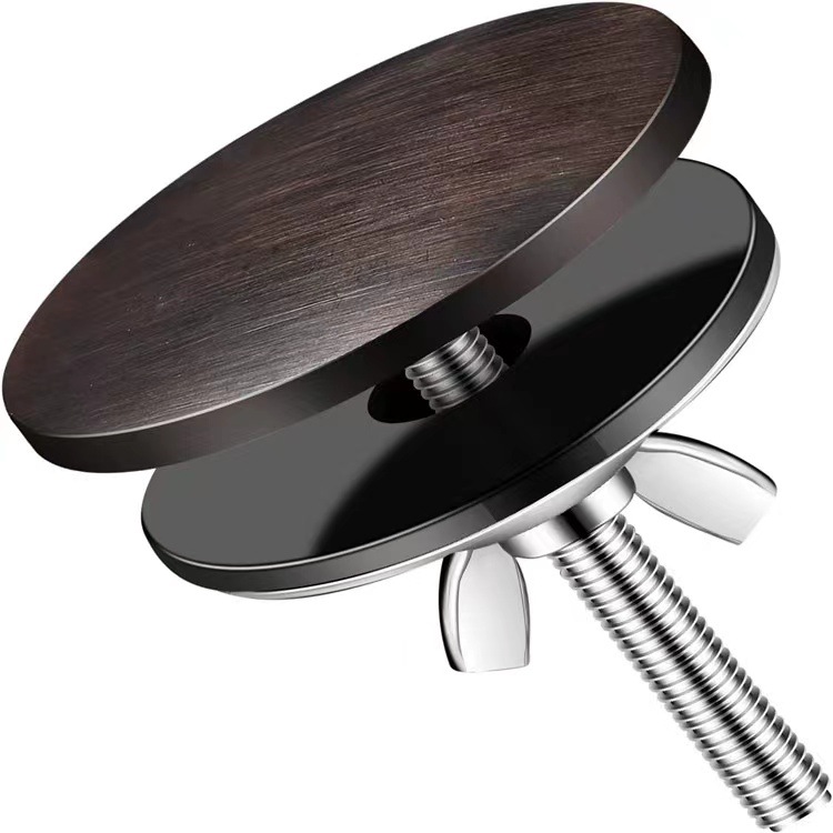 Black and gold kitchen sink hole cover for Amazon US site, washbasin hole sealing plug, polished zinc alloy details Picture