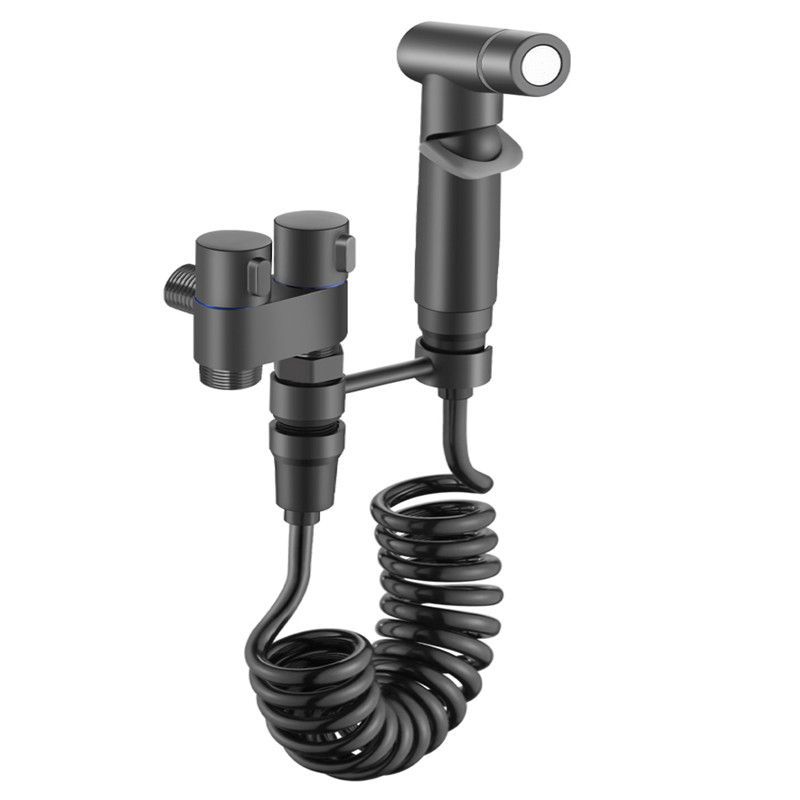 Black mini Angle valve, dual control, multi-functional washing machine, toilet companion, faucet and spray gun set Item Picture