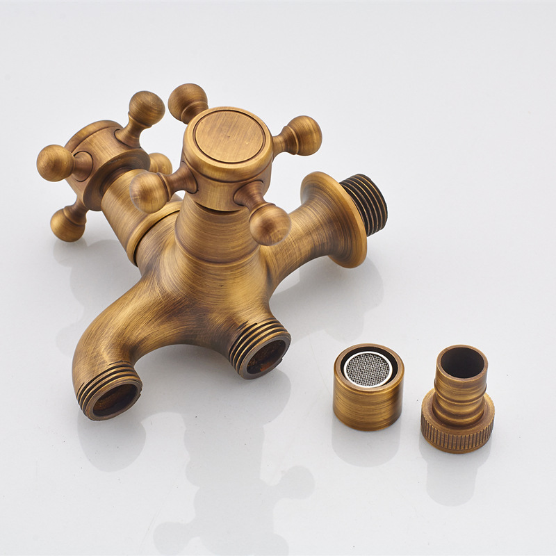 Wholesale of all-copper antique washing machine faucets, single-cooling mops, sink faucets, and retro wall-mounted faucets from the manufacturer Specification drawing