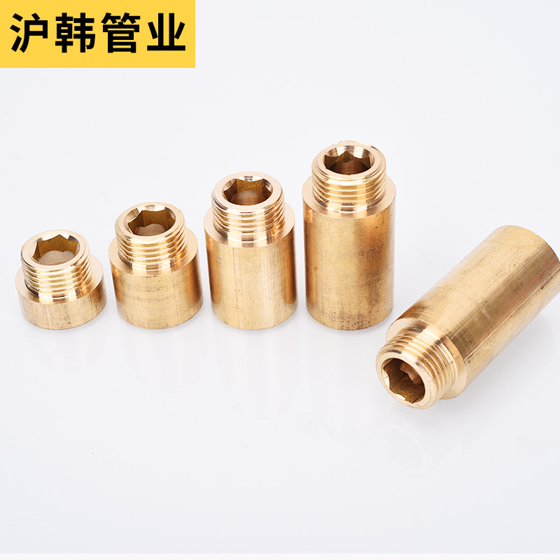 All-copper 4-inch inner and outer wire extension joint, thickened and lengthened, Angle valve faucet, Allen extension direct details Picture